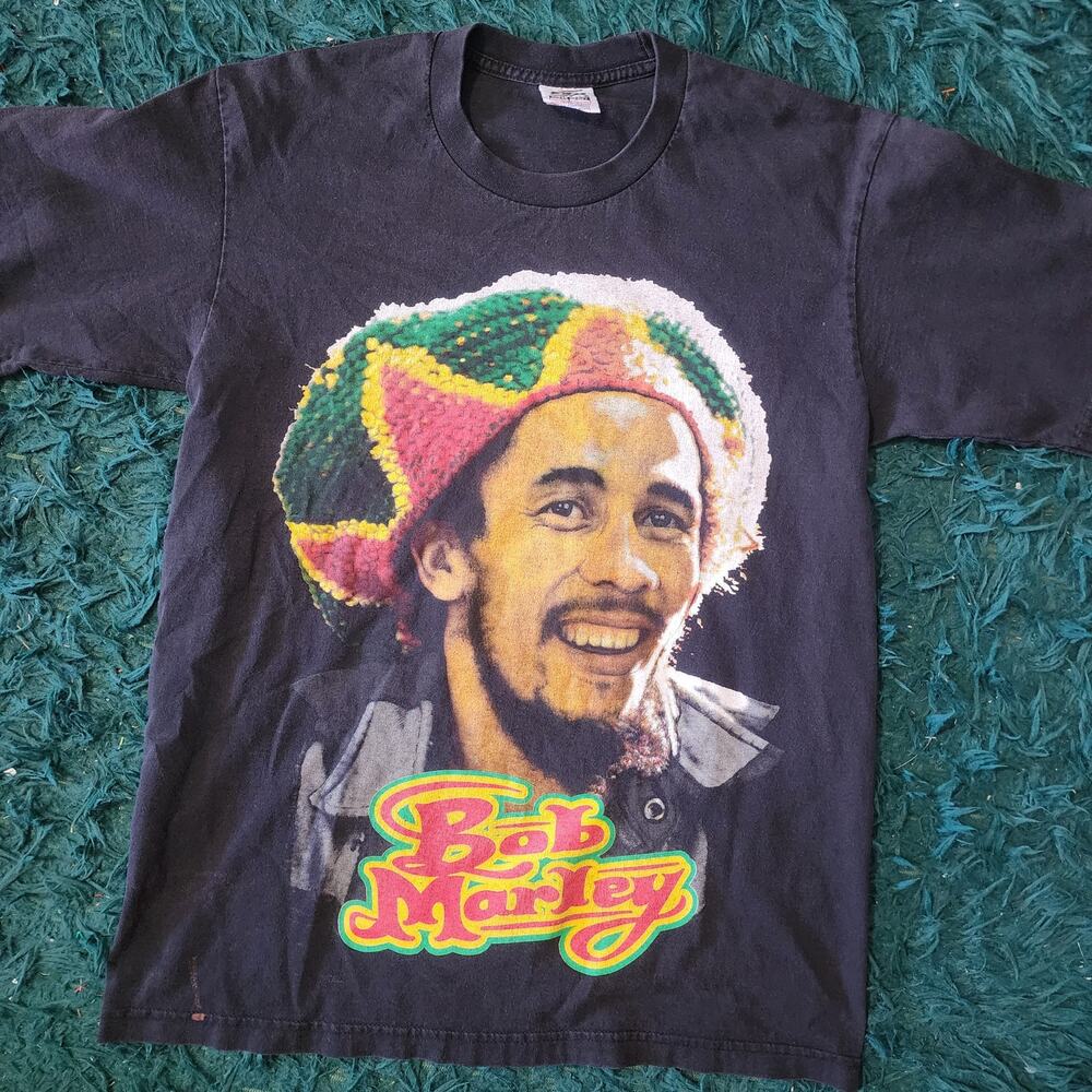 Vintage Bob Marley Reggae Rasta Graphic T-Shirt Black